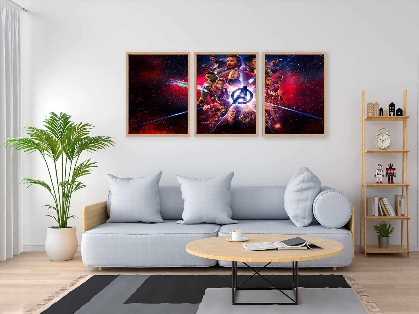 XtremeSkins Wooden Floater Framed Canvas - Wall Decor for Living Room, Bedroom, Office, Hotels, Drawing Room (46in X 27in) - avengers-infinity-war-in spce