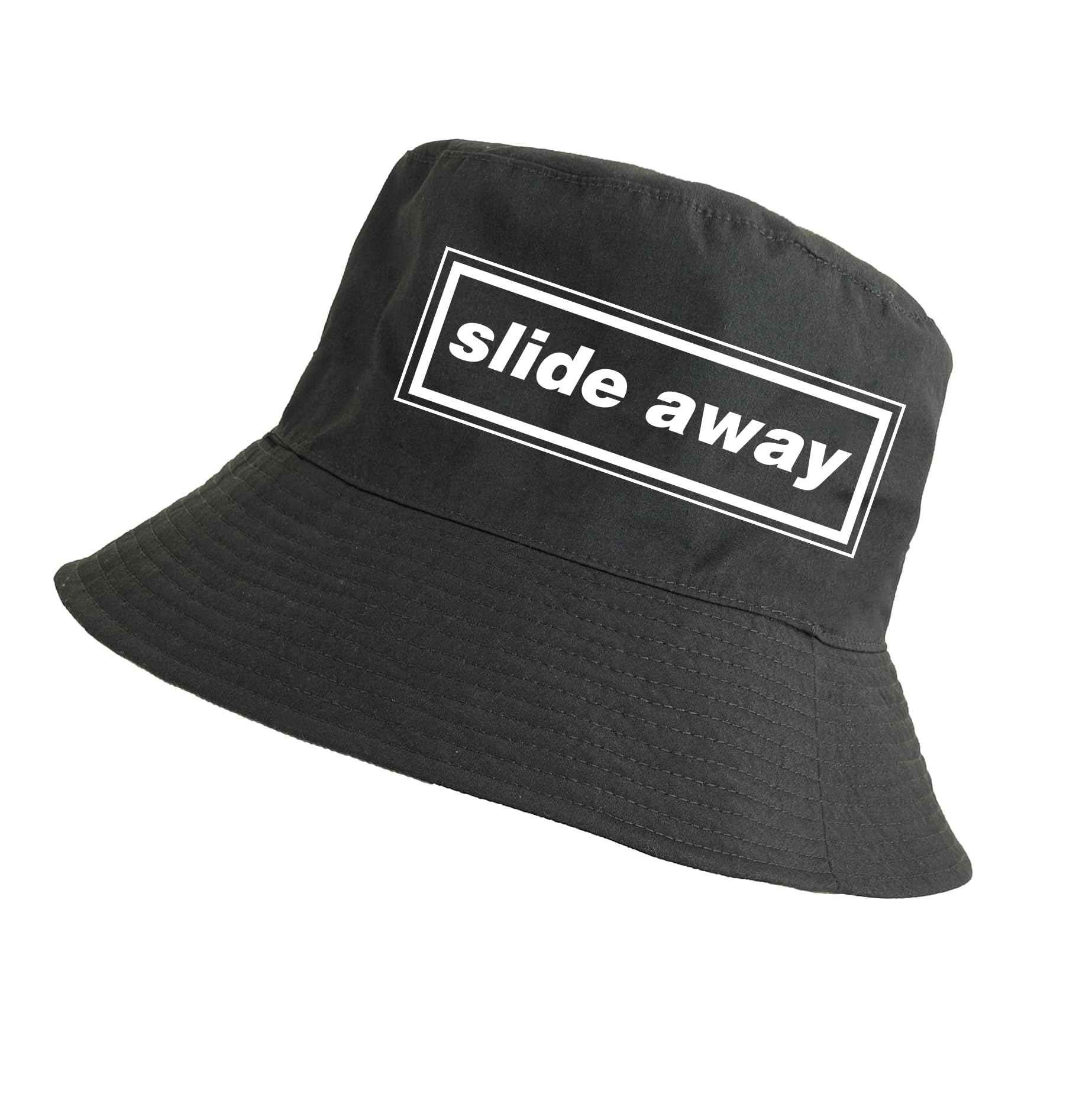 Partisan Oasis Song Bucket Hats - Black - Adult One-Size fits All (UK, Alpha, One Size, Slide Away)