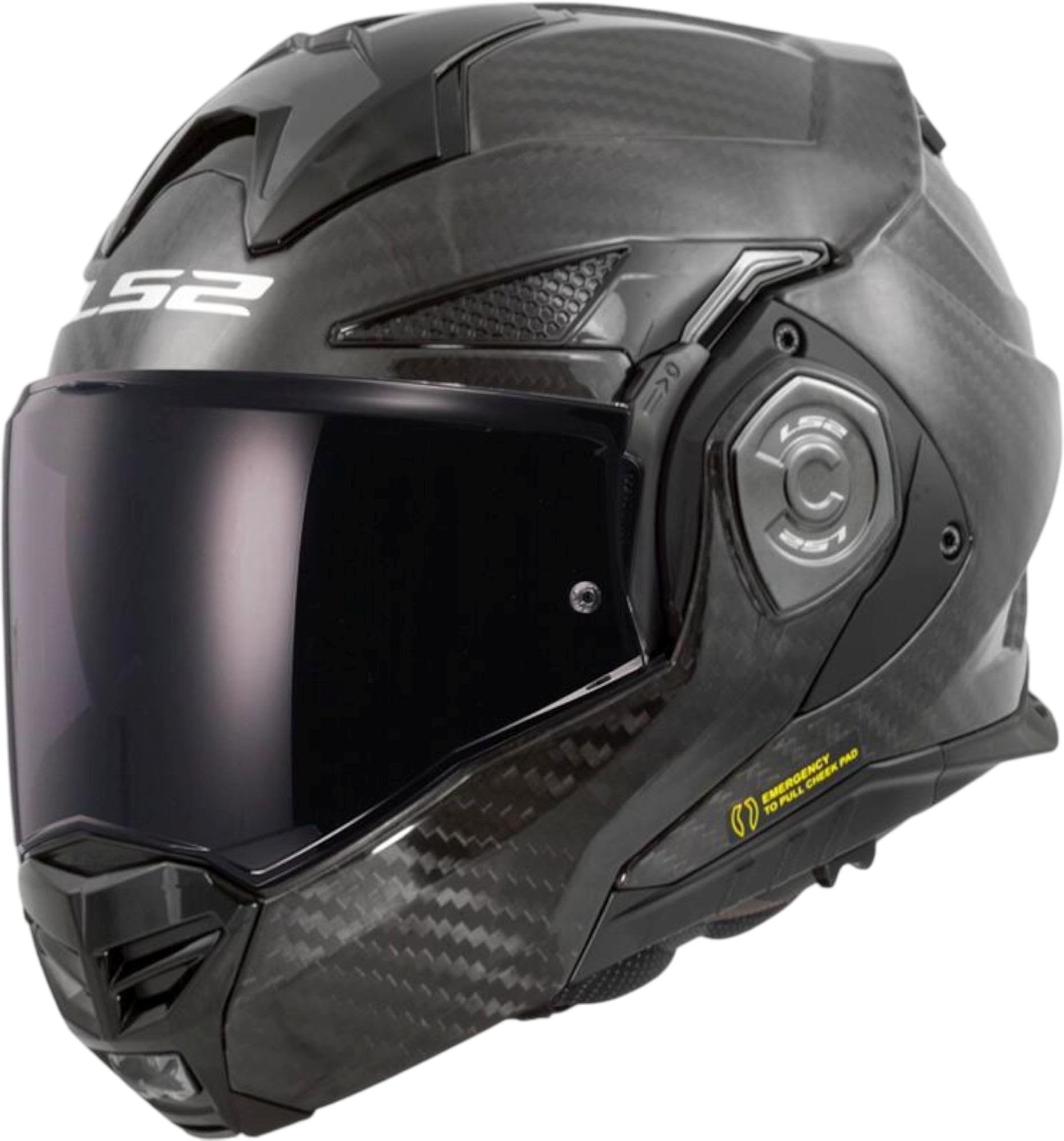 LS2, Casco moto modulare ADVANT X CARBON Gloss Carbon, M