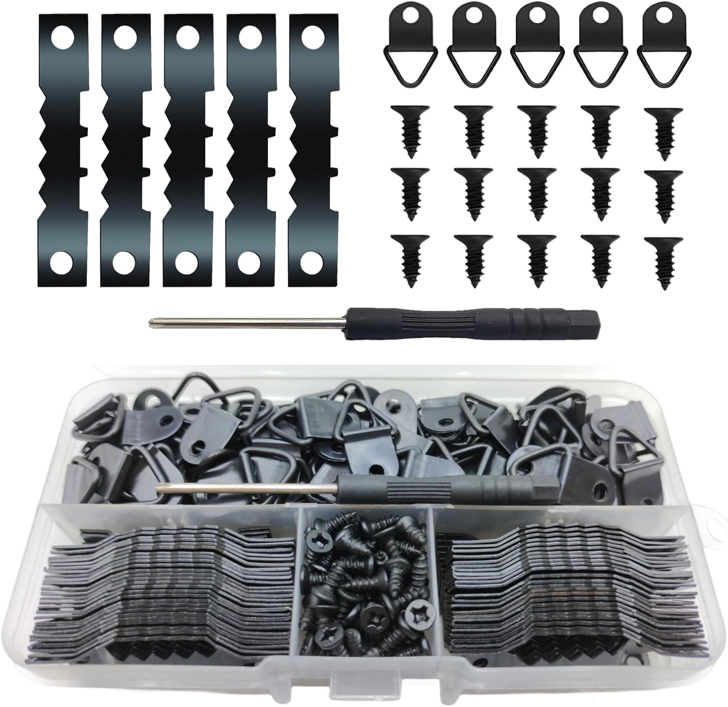 Picture Hanging Kit 251 PCS, Include 50 Sawtooth Picture Hangers, 50 D