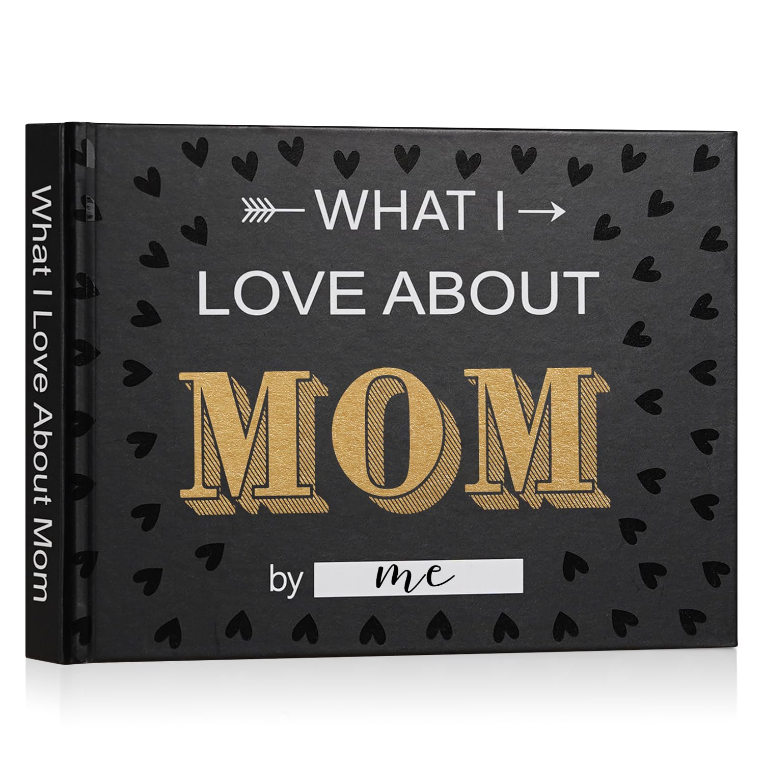 Miaikoe What I Love about Mom Book, Fill-in-the-Blank Love Journal Book for Mom Mother's Day Birthday Christmas Gifts Stocking Stuffer for Mother (Black)