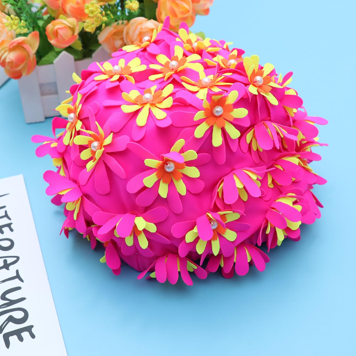 Didiseaon 2piezas Gorro De Natación para Mujer Diseño Floral y Protección para Oídos Único para Piscina y Playa Color Rosa