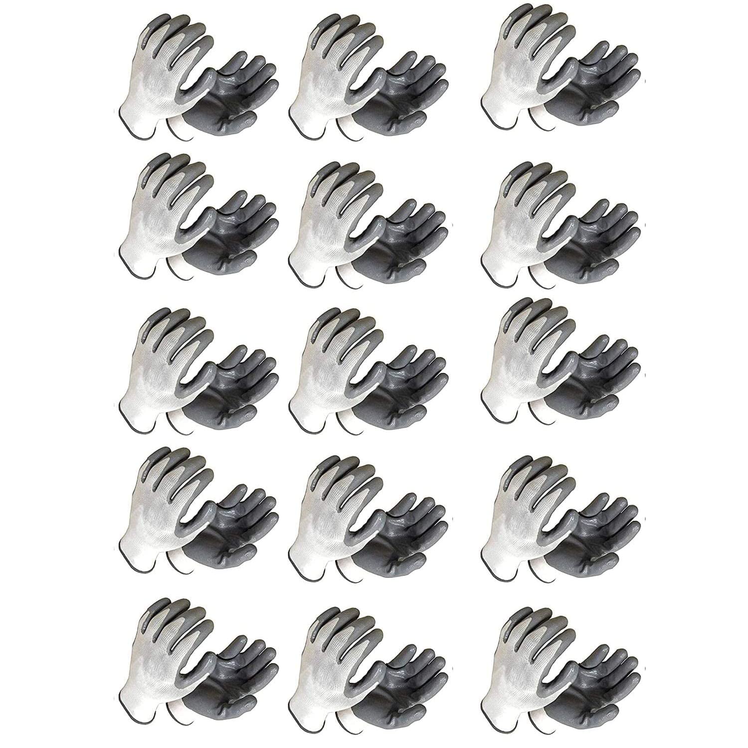 SMRITY | Safty Hand Gloves | Anti Cut | Cut Resistance | Industrial | Domestic Hand Gloves - White and Grey (Pack of 15pair)
