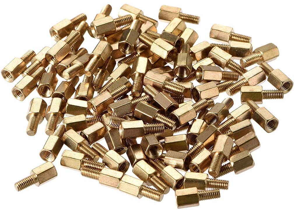 50 X Entretoises Hexagonales Laiton M3 6+6mm Mâle/Femelle Pour PCB – Uxcell