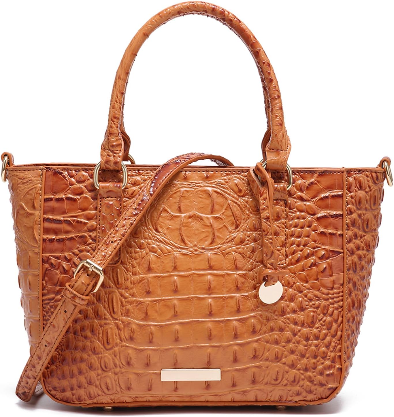 Ladies Tote Leather Bags for Women Crocodile Embossed Zipper Satchel Purse Elegant Compartments Crossbody Work