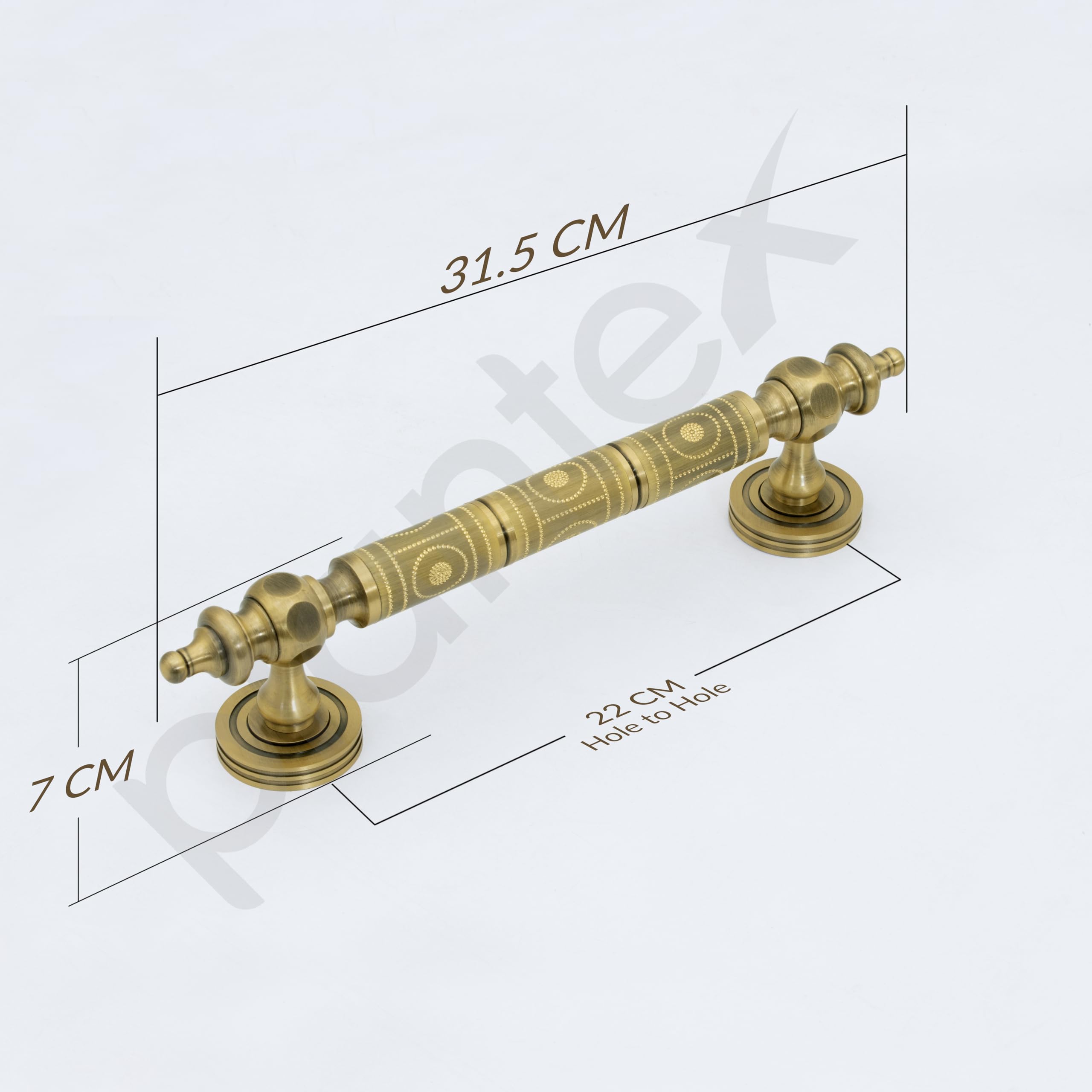 Plantex Door Handle for Main Door/Pure Brass Door Handle/12 inch Pull-Push Handle for Home/Office/Hotel - Pack of 1 (Brass Antique) - 3 Years Warranty — Amazon image 3