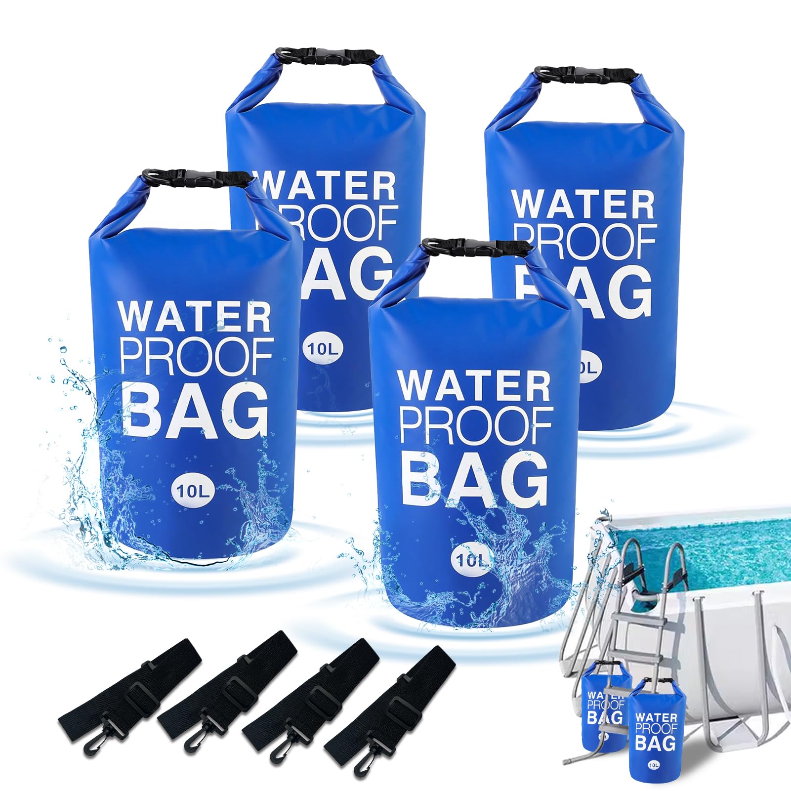 KEOHOLI Universelle Pool-Stufengewichte, 500D PVC, 10 l, wasserdichte Beutel für Schwimmbadleiter, Gewichte für oberirdische Pools, Sandsäcke, Pooltreppengewichte für Poolstufen, einfach und schnell