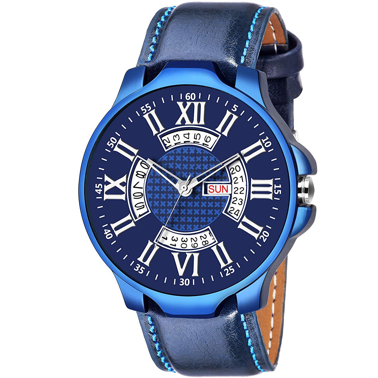 HORCHIS Casual Analog Blue Dial Mens Leather Watch-HORC_ENT_11012 (B08BG34K2V) Amazon Price History, Amazon Price Tracker