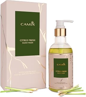 CAMIA Citrus Fresh Hand Wash | Infused with Lemongrass Essential Oil & Menthol for a Deep, Refreshing Cleanse That Hydrates, Purifies, and Elevates Your Senses | 250 ML
