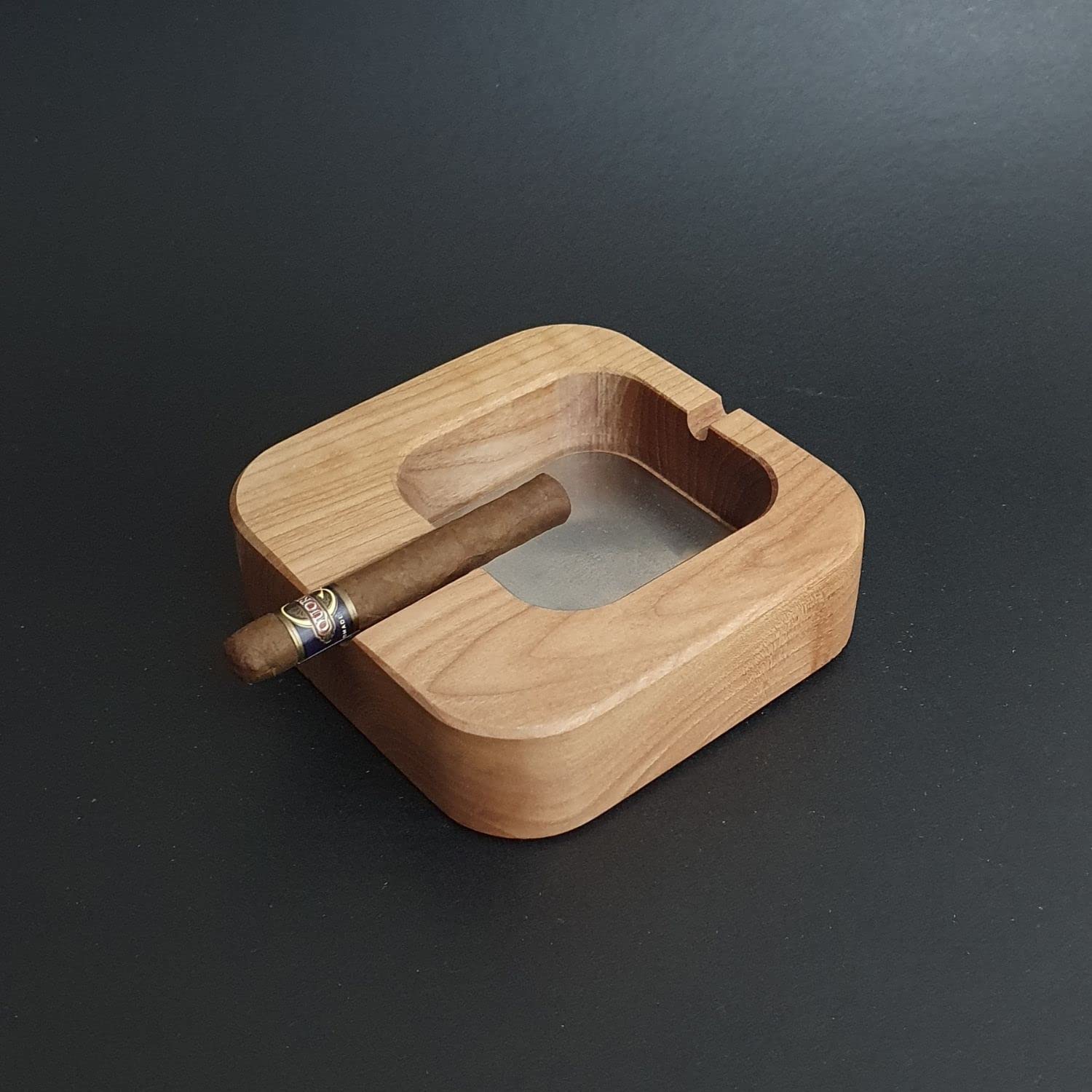 Mesa Wooden Walnut Handmade Double Slotted Cigar Ashtray and Cigarette Ashtray, Cigars Gift Set For Men, 1st Quality Wood, Great Gifts for Cigar Lovers, Smokers and Men Ash Tray Different