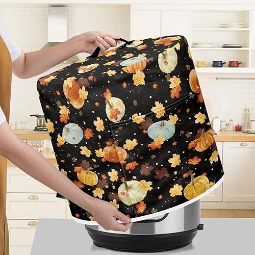 Miniatura 4 de KUIFORTI Bolsa de transporte para olla de arroz de hojas de arce otoñal para decoración de Acción de Gracias, calabazas coloridas para cocina,