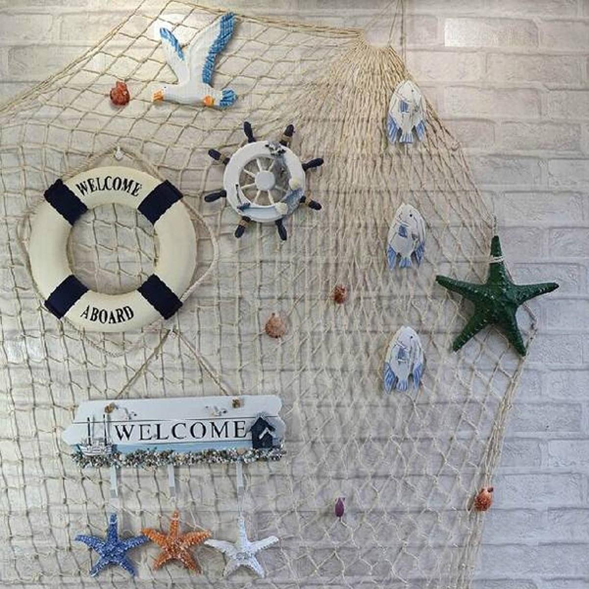 LIFKOME 13.8 salvavidas adornos colgantes de pared estilo mediterráneo, decoración de anillo de vida de boya salvavidas para decoración de pared del hogar, decoración de puerta