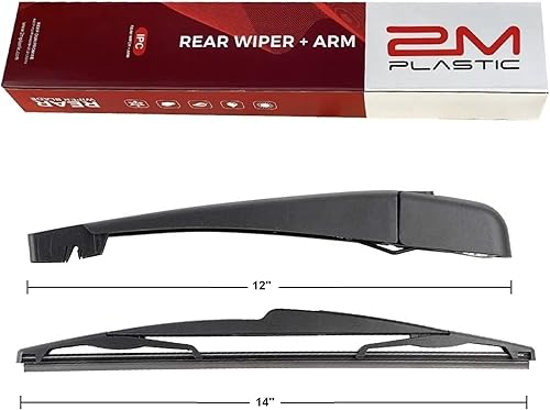 2M PLASTIC Reemplazo de estilo OEM de fábrica de limpiaparabrisas trasero para Nissan VERSA 2007-2012 QUEST 2005-2009
