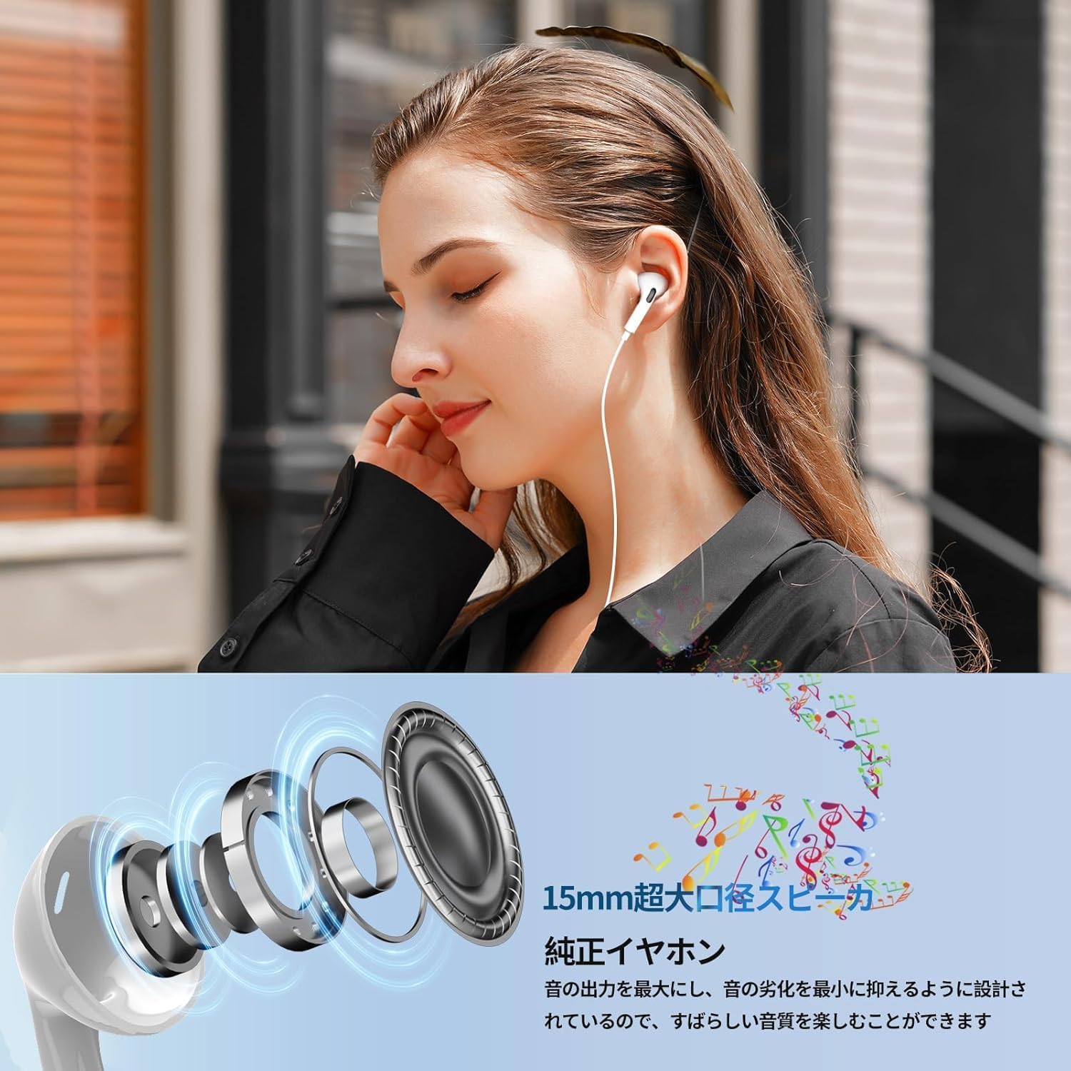 Antool 有線イヤホン マイク付き 3.5mm 4極 CTIA規格