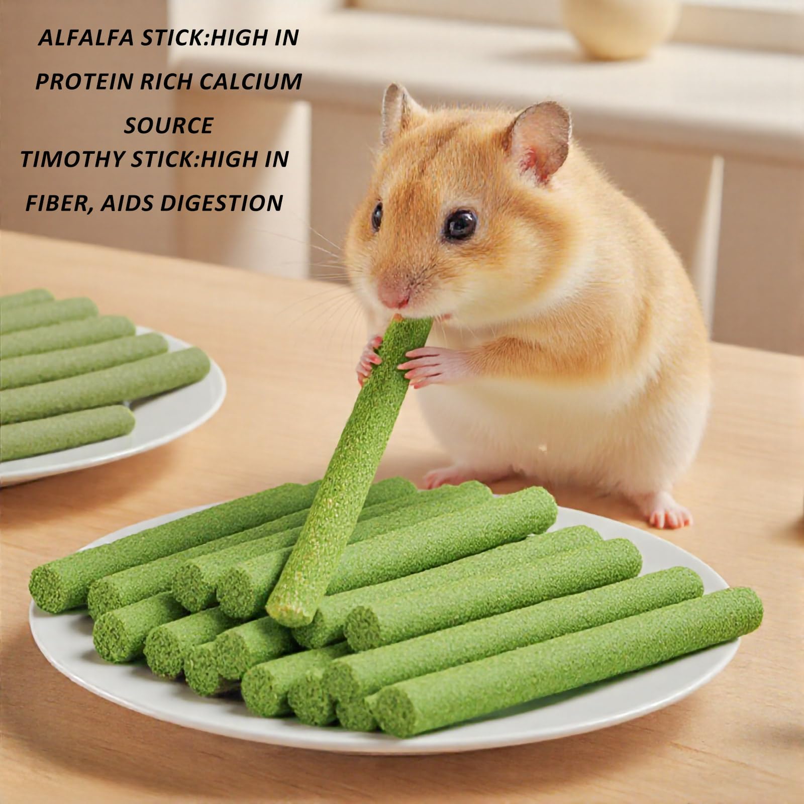 Bunny Chew Stick Rabbit Toy Treat 140g 4 in 1 Molar Stuff Organic Natural Snack Apple Branch Sweet Bamboo Timothy Hay Alfalfa Food Clean Teeth Hamster Chinchilla Parrot Gerbil Squirrel