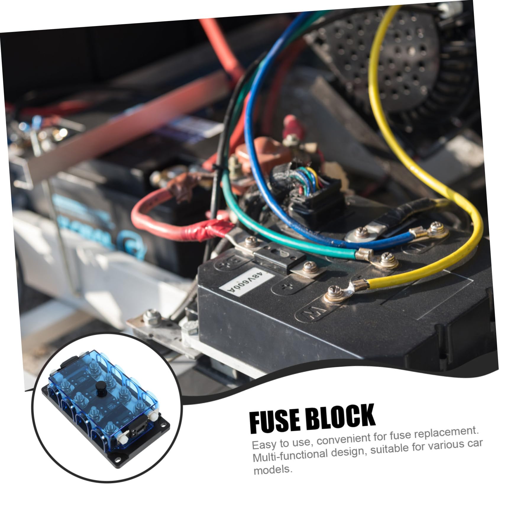 GLEAVI Caja de Fusibles para Coche de 4 Vías, Portafusibles de Plástico Negro para Moto y Automóvil, Instalación Fácil, Protección Eléctrica