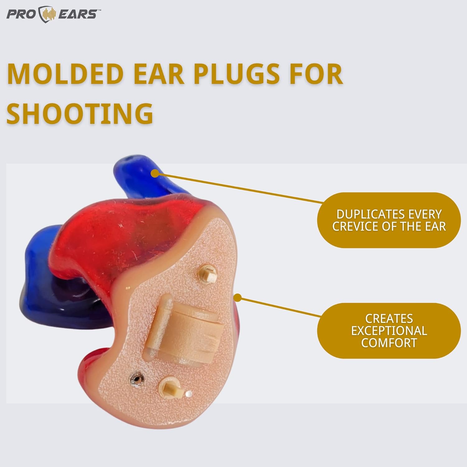 Pro Ears - Pro Fit Classic Rechargeable in-Ear Custom Hearing Protection and Amplification with Self-Molding Kit - NRR 29
