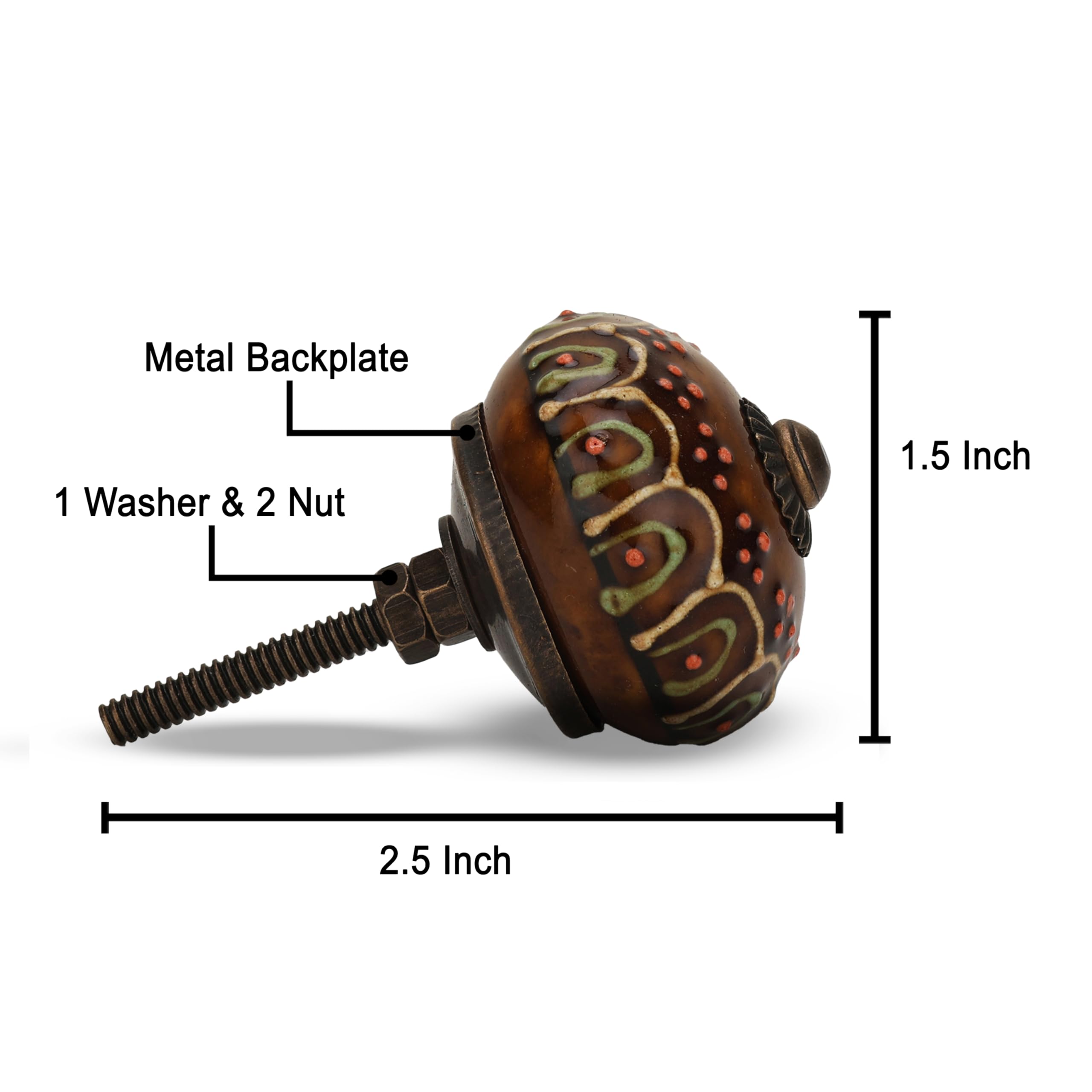 knobs for dark brown dresser FURNISHFUL FINESSE Dresser Knobs for Cabinets and Drawers Assorted, Dusty  Ceramic Knob & Pull Handle for Kitchen Brown Cupboard Wardrobe Decorative  Furniture Knobs - Pack of 6 (Dark Brown)