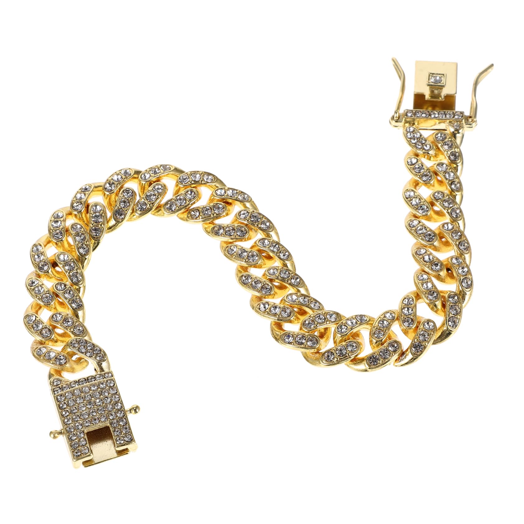 BCOATH Alloy Dog Chain with Rhinestone Decoration Lightweight Dog Chain for Daily Wear Stylish Neck Decor for Dogs