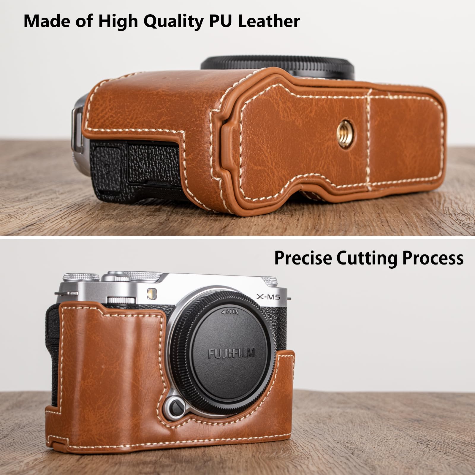 Amazon.com : MUZIRI KINOKOO Fuji X-M5 Case, PU Leather Half Case