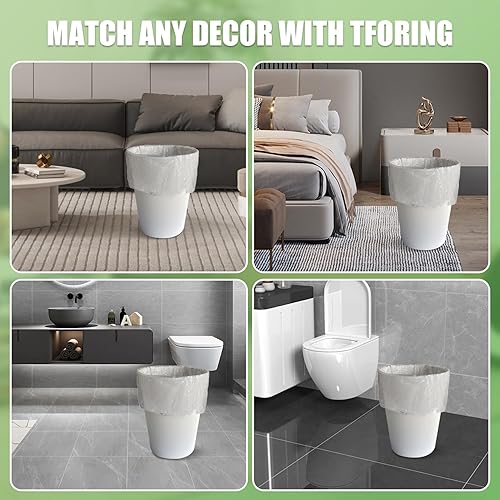 Miniatura 3 de T.FORING Bolsas de basura para cocina de 13 galones de alto, 110 unidades, bolsas de basura de plástico transparente sin perfume, bolsas fuertes