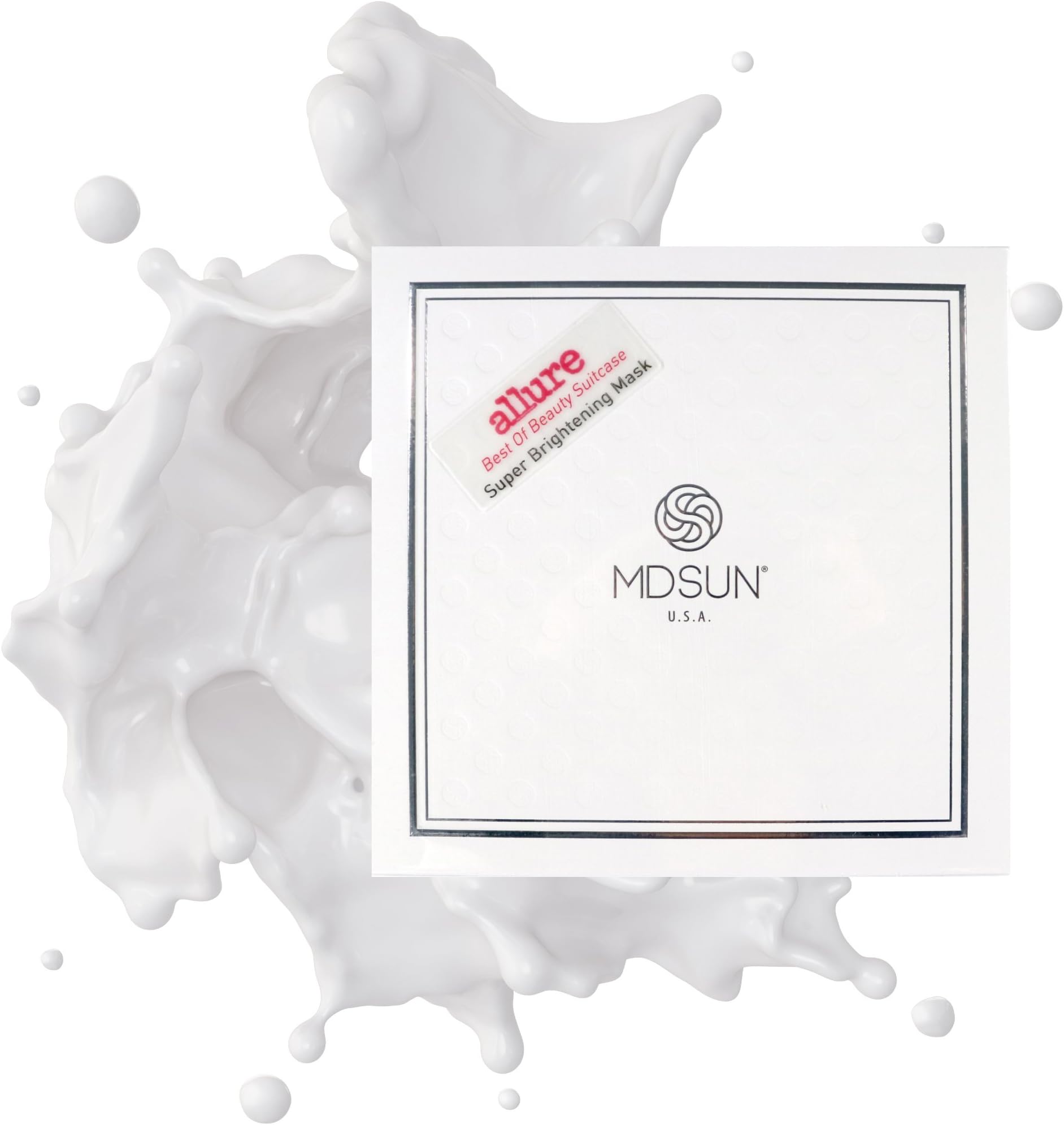 Super Brightening Mask, Face Mask with Azalea Acid, Vitamin C & B3, Glabridin & Bio Cellulose Mask, Best to Suppress Hyperpigmentation, Moisturization & Penetrate Skin for bright & radiant 5pcs MDSUN