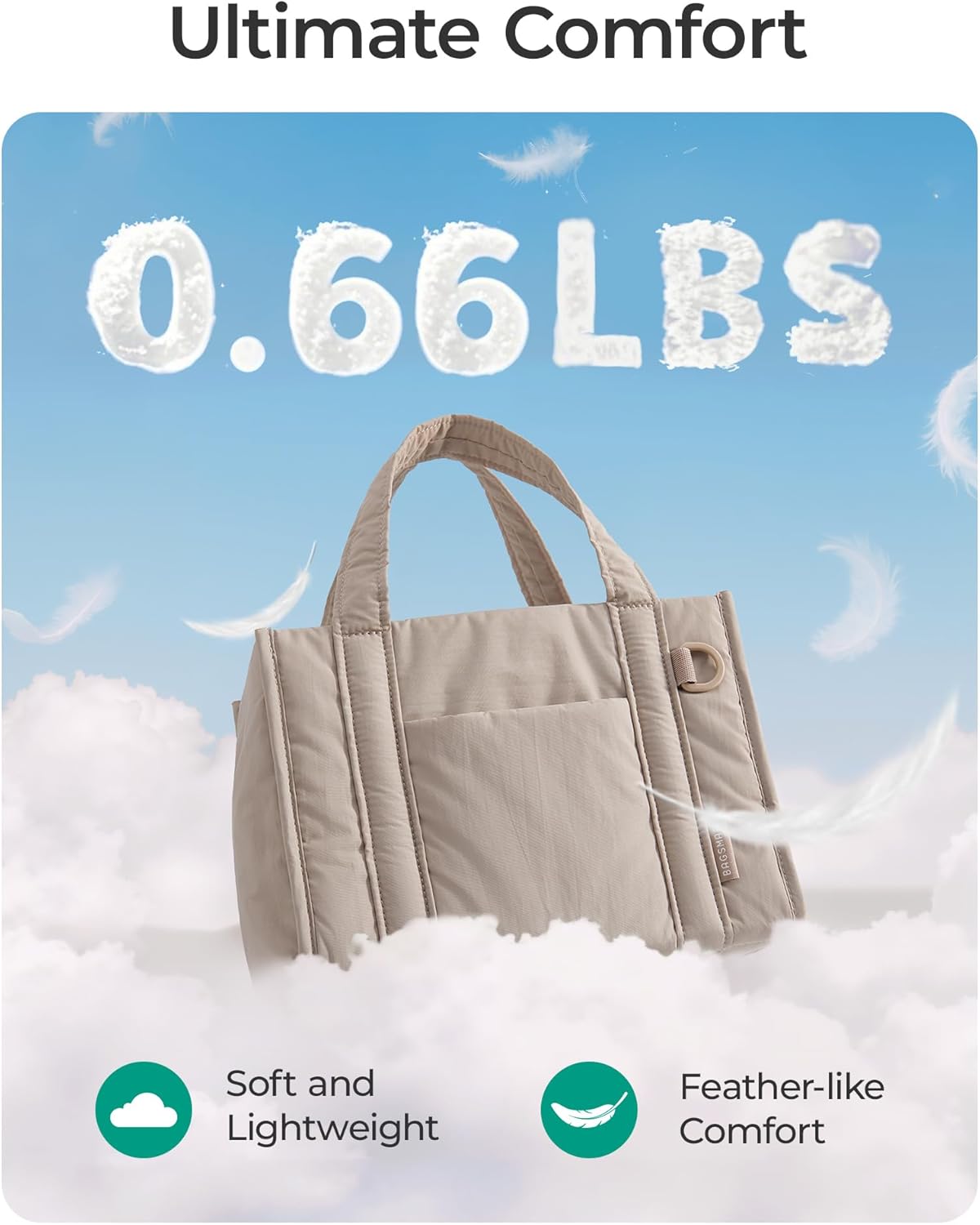 BAGSMART Boxy Tote Bag for Women, Crossbody Bag with Zipper, Crush Bow Purses for Travel Work College - Image 5