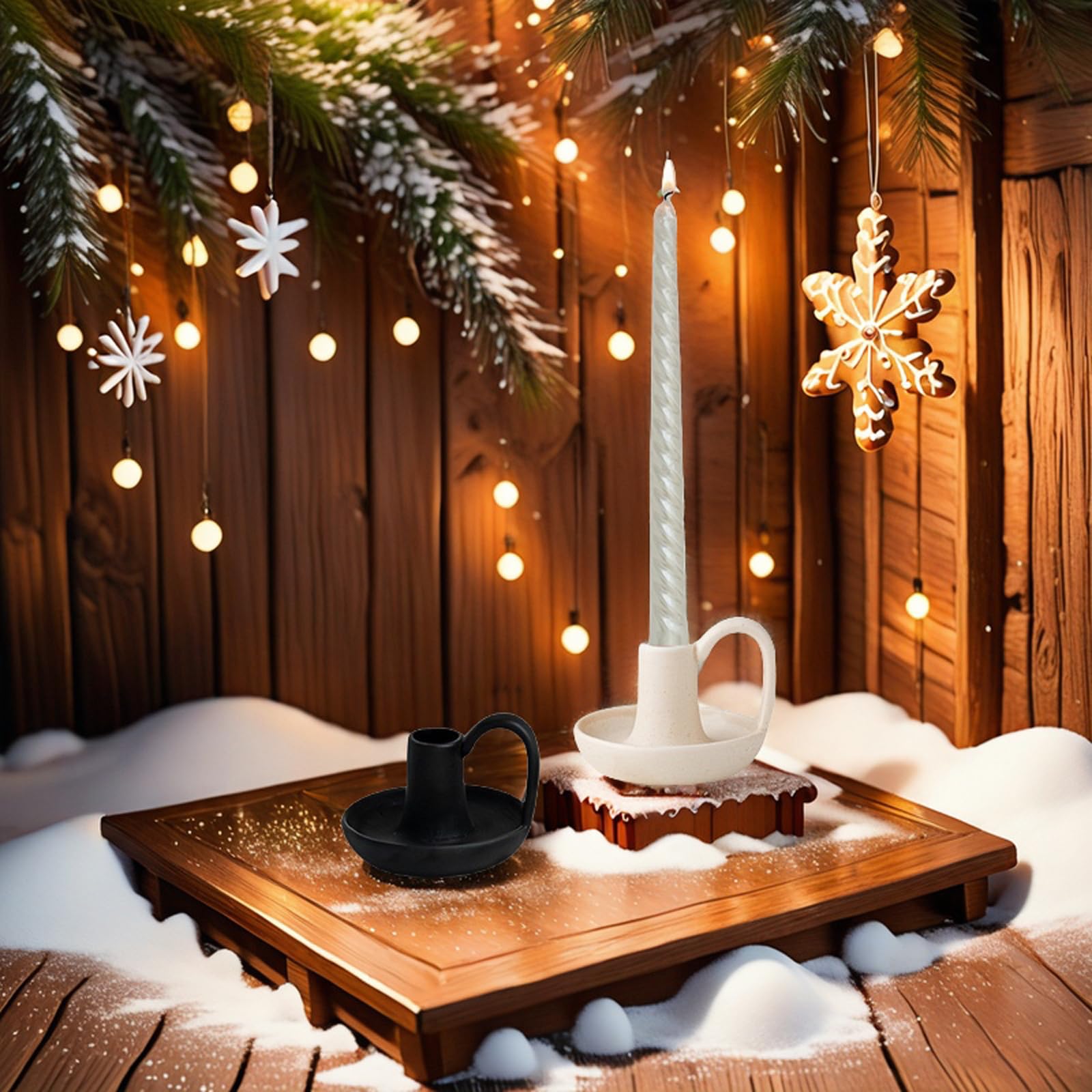 Kegelförmige Keramik-Kerzenhalter, Set mit 2 matten Boho-Kerzenhaltern, Tischdekoration, Tafelaufsatz für Zuhause, Abendessen, Hochzeit, Party, Aromatherapie, Votivkerze (Schwarz, Stil A)