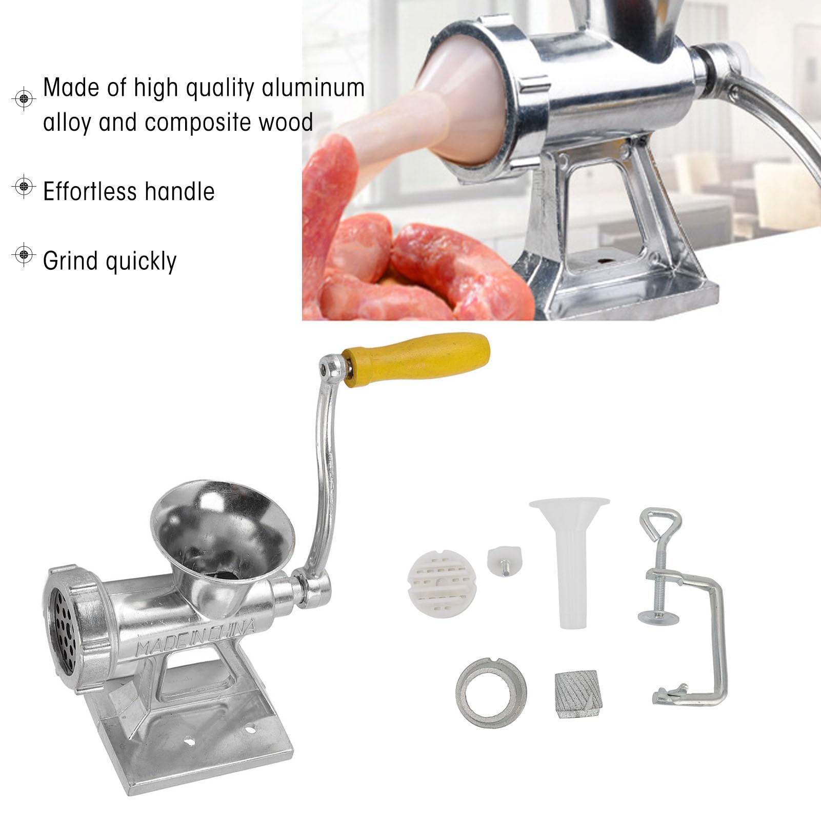Ręczne Kiełbaski Kiełbasne, ręczne młynek do mięsa roboty kuchennej Mincer na domowe kiełbaski i mielone mięso