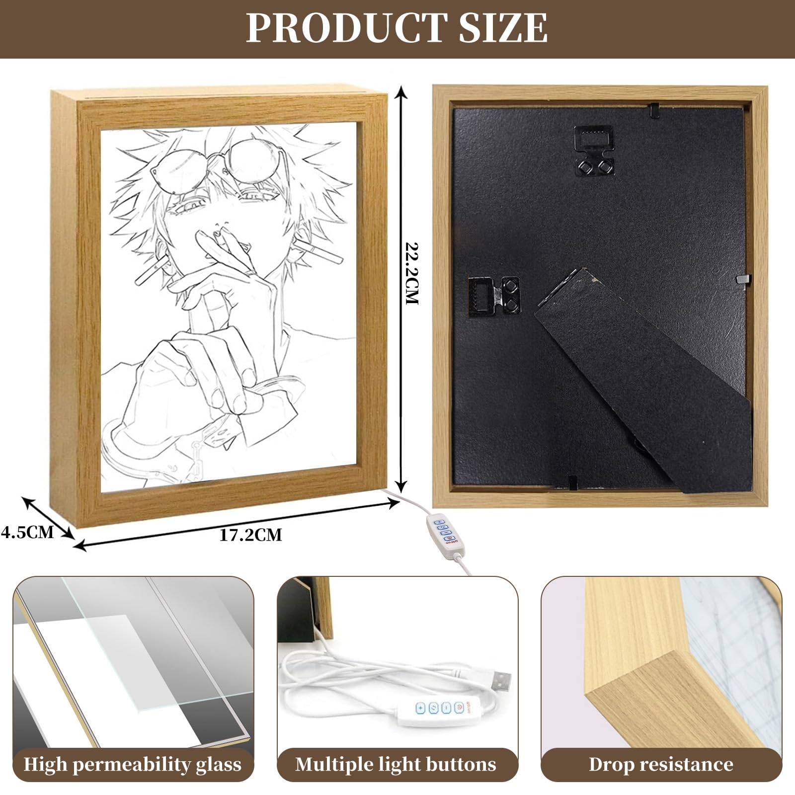 MeYuxg Anime Pittura Decorativa Satoru Gojo Cornici Creative Decorazione Domestica per Salotti, Camere da Letto e Caffè Stile 9