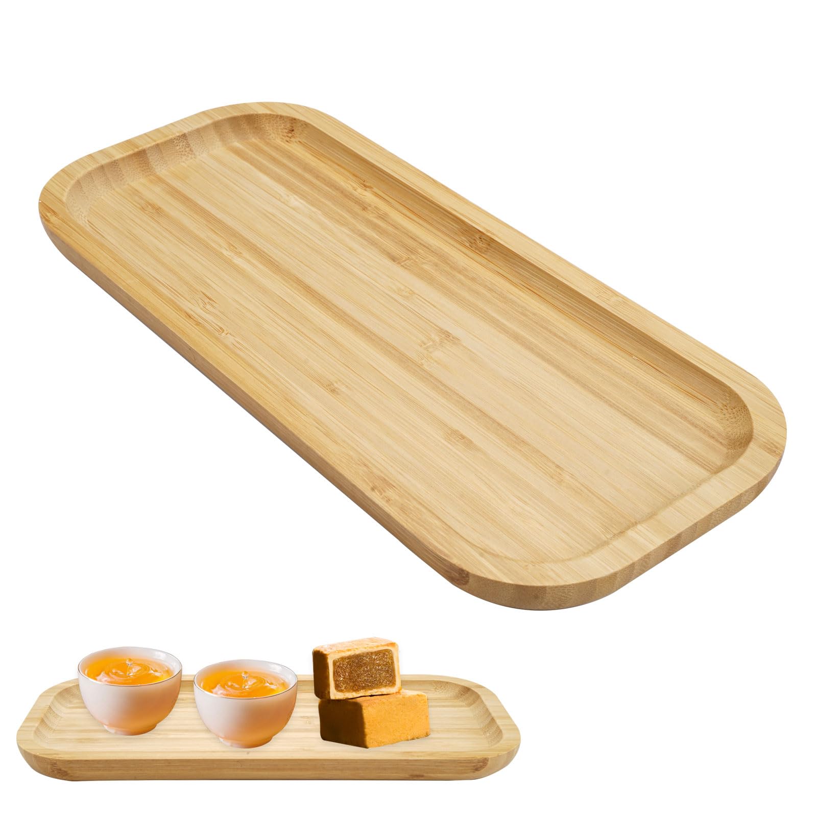 EXIN DEHCEN Tablett Bambus, Holztablett Deko Lnglich, Bambus Tablett Holz  Rechteckige Serviertablett, Holz Kchentablett fr Snacks, Kerzen,  Kleinigkeiten, Brot Dessert (30 x 13 x 2 cm) : Amazon.de: Kche, Haushalt &  Wohnen