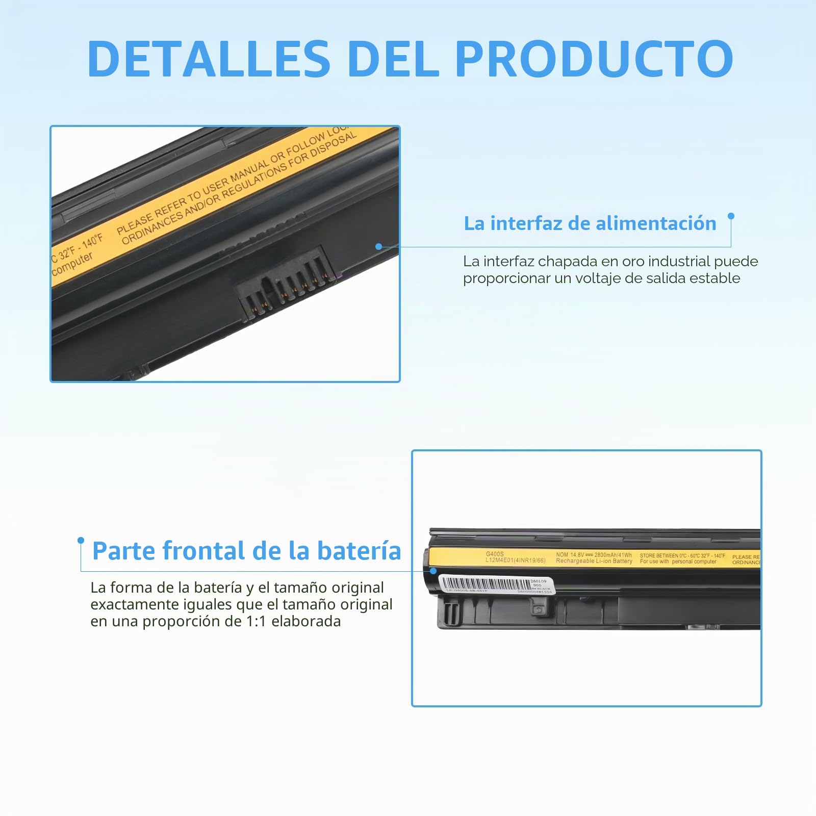 2800mAh L12S4E01 L12M4E01 Batería para Lenovo G50 G50-45 Z50 Z70 Z50-70 Z70-80 G50-30 G50-70 G50-80 G505S G500S Z50-75 G400S L12M4A02 L12L4A02 L12S4A02 L12L4E01