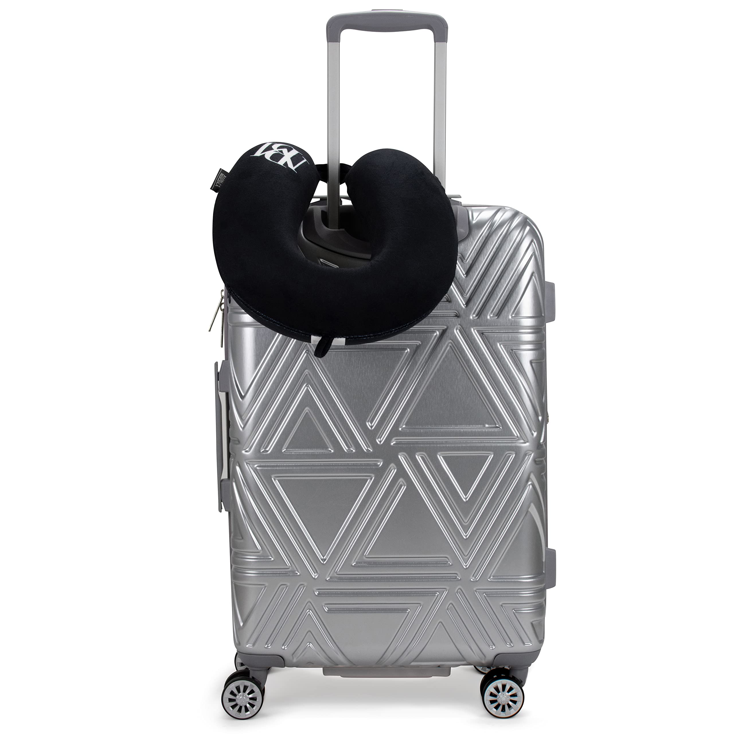 Badgley Mischka Almohada de viaje de espuma viscoelástica para el cuello (azul cobalto)