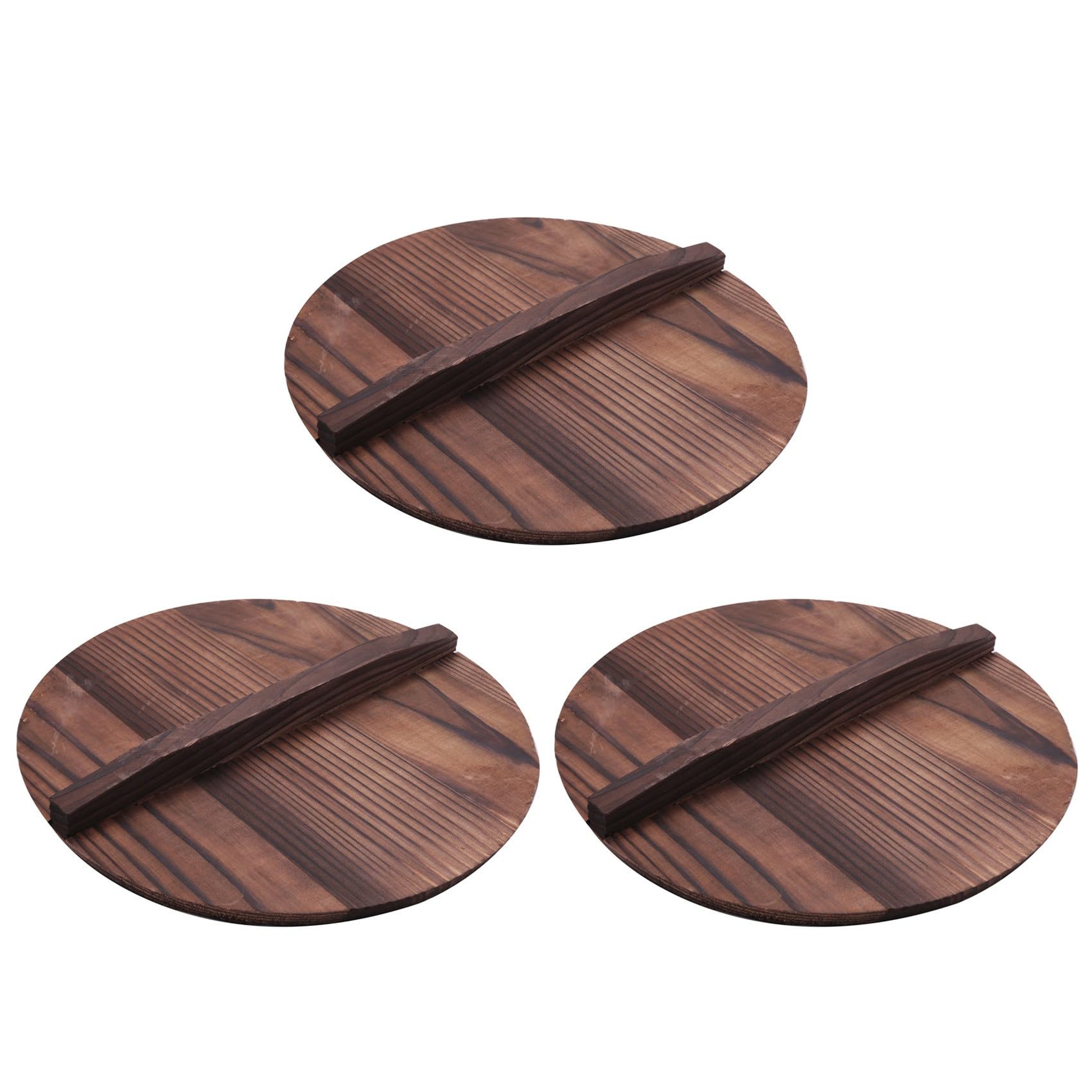 Vjsujehgy 3X Kitchen Multi-Functional Wooden Pot Cover Handle Pan Lid Eco-Friendly Anti-Scalding Wood Baking Pot Lids Cover 26cm