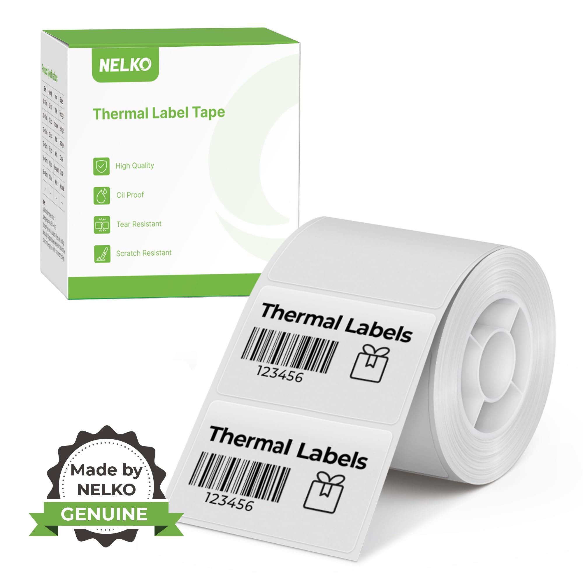Thermal Labels for Nelko PM220 Label Maker, 1.57'' x 2.36'' (40x60mm) Thermal Sticker Tab, Waterproof, Multi-Purpose Label Tape, 1 Roll of 130 Self-Adhesive Thermal Paper (Transparent)