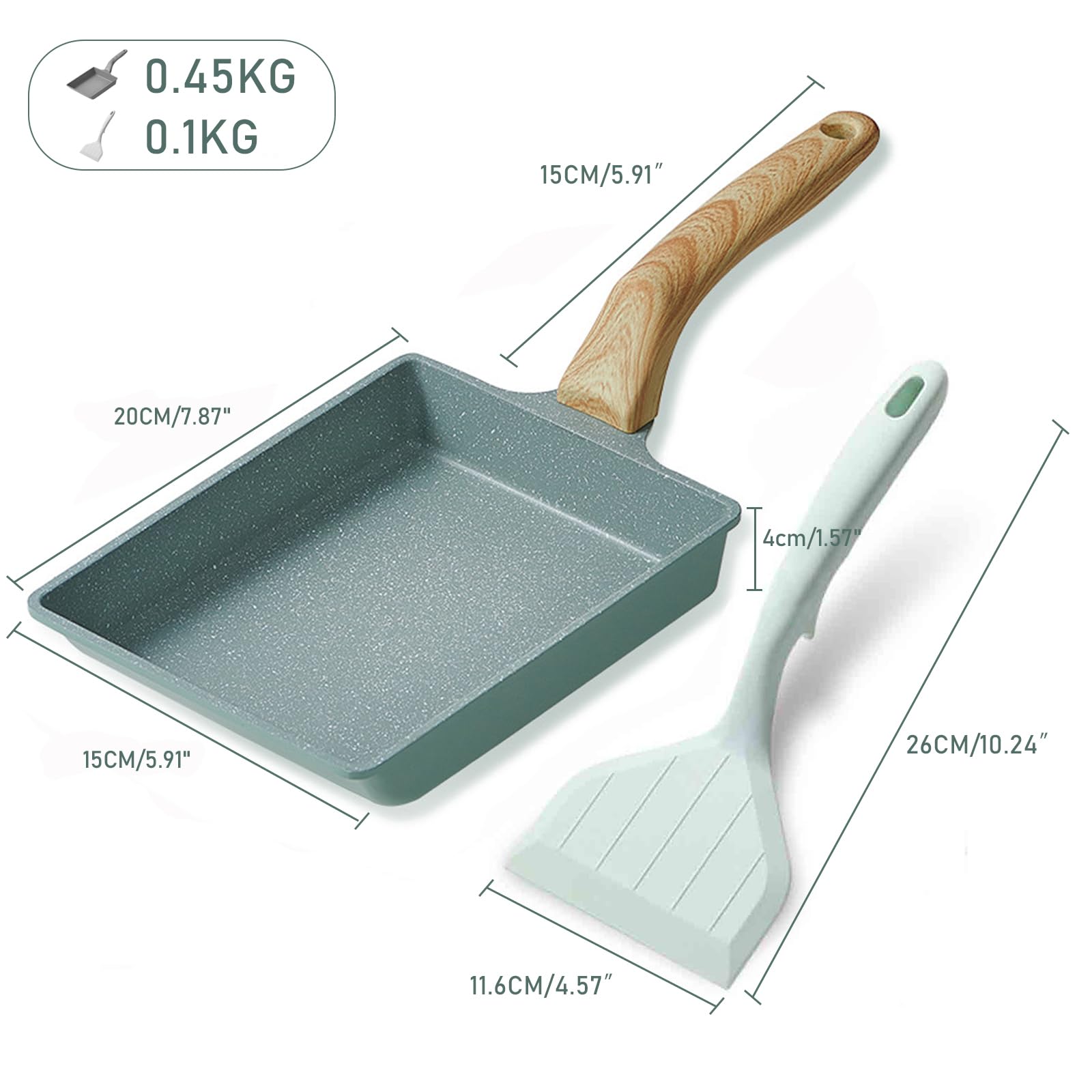 Joyzan Padelle Con Rivestimento Antiaderente, Frittata Giapponese Padella Per Uova Mini Padella Tamagoyaki Padella Rettangolare Addensata Padelle Per