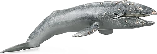 Miniatura 6 de Gemini&Genius Ballena gris de animales marinos, ballena gris grande, réplica de juguete realista de vida silvestre, figura de ballena pintada a