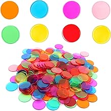 200 Stück Bingo Chips, 7 Farben Plastik Spielmarken, Transparente Bingo-Zählchips, Zähl-Chips, Zählchips Farbige, Zähler Bingo-Chips für Spielkarten Mathe Üben Anzahl der Spielchips