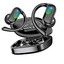 DUSONLAP Cuffie Open-Ear, 42 Ore Auricolari Sportivi Bluetooth 5.4 con ENC Mic e Gancio Auricolare Air, IPX7 Cuffie Bluetooth con Display LED per Fitness, Corsa, Ciclismo, Controllo Touch, iOS Android