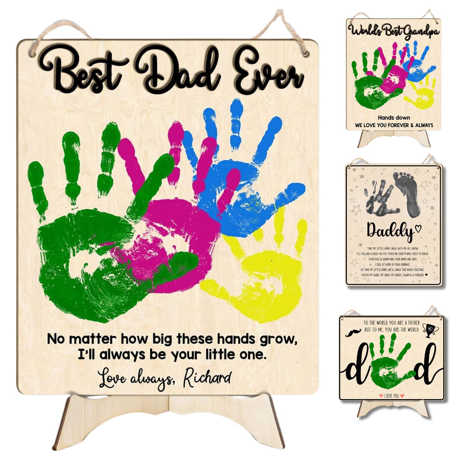 Wide Dad　Dad HANSODE MIDDLE DOWN Amazon.com: Best Dad Ever Hands Down Sign DIY Personalized