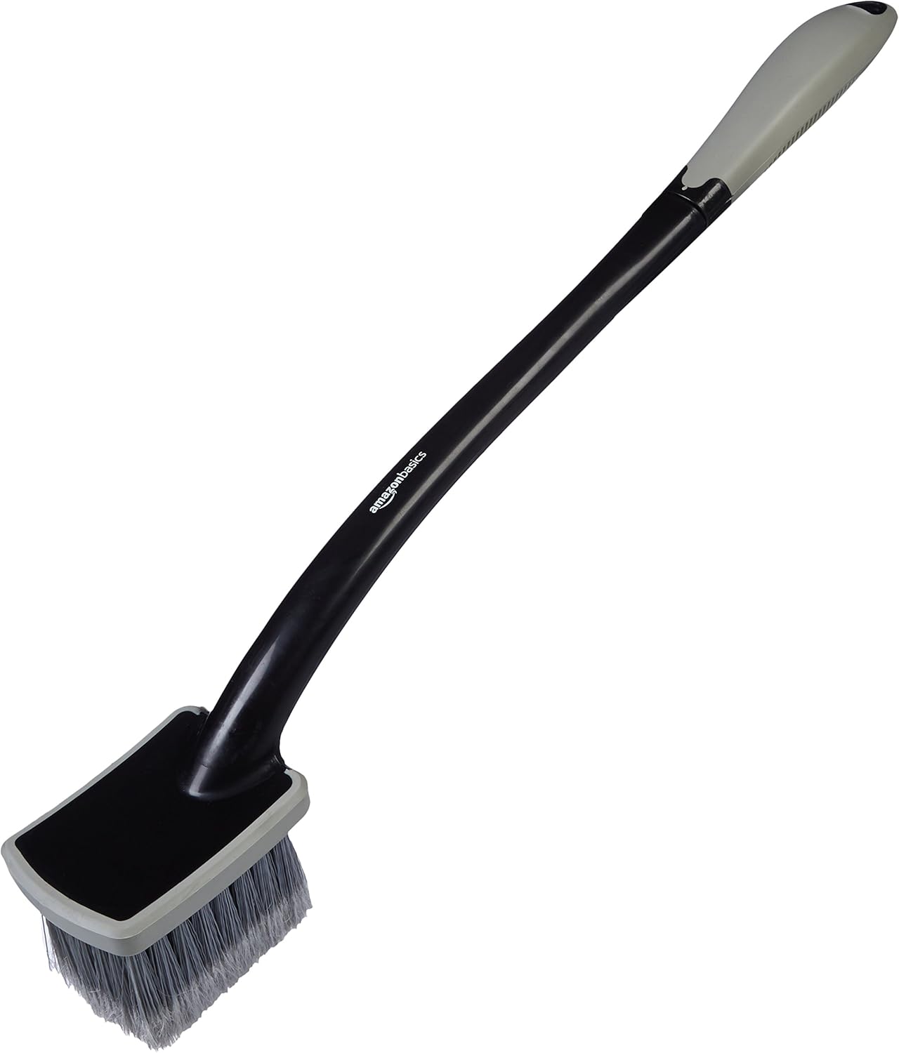 Amazon Basics Auto Wheel Cleaning Brush, Long Handle, Car Wash