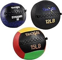 Vista 17 de Yes4All Bola de pared, bola de arena de hierro con peso de cuero suave para ejercicio multifuncional dinámico, 6 libras - 30 libras