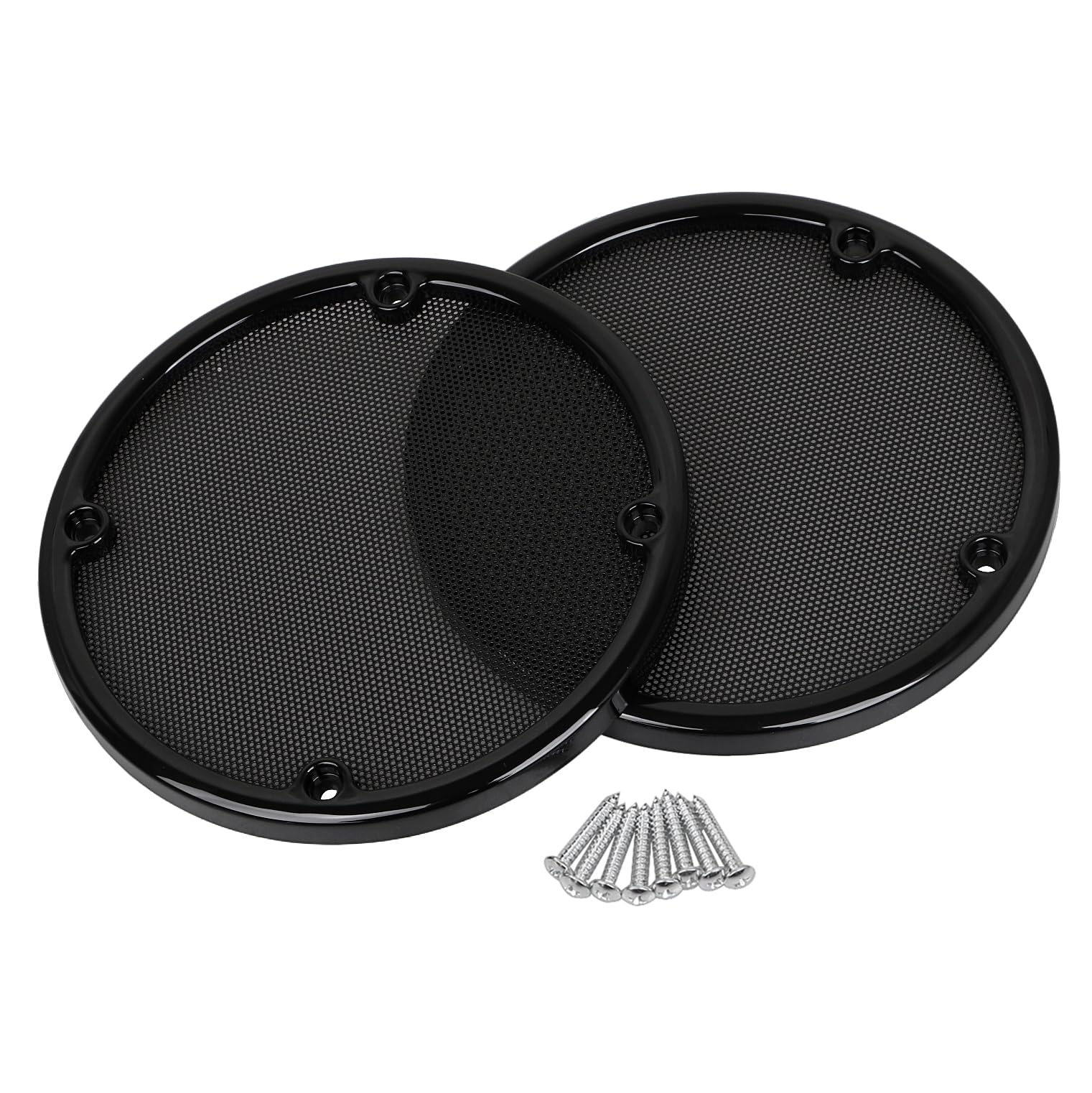 All Black Motorcycle Rear Speaker Trim Grills Mesh Covers Fit for Harley Street Glide Electra Glide Ultra Classic FLHX 2006-2013