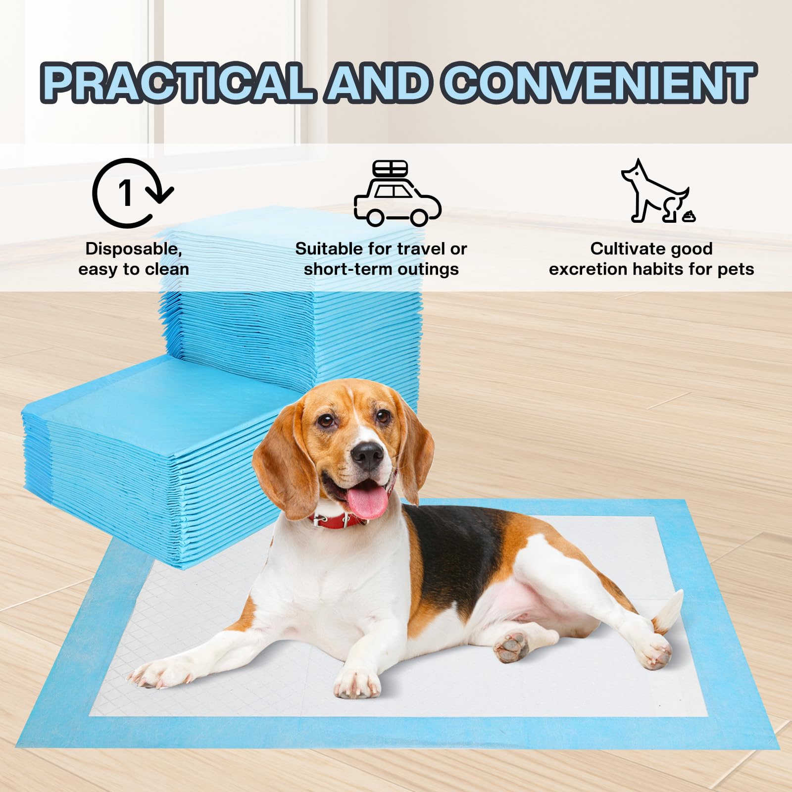 100 Pièces Alaise pour Chien, 60 × 60 cm Aleses Jetables pour Chien, Anti-Fuite et Résistante - Tapis Absorbant Chien, Super Absorbants, Apprentissage de la Propreté