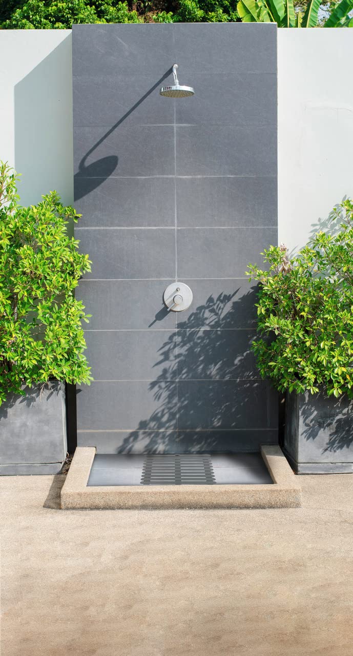 Wenko Pedana doccia Indoor & Outdoor - Tappetino fuori doccia, pedana per doccia, bagno, piscina, sauna con struttura antisdrucciolo, Plastica, 55 x 3 x 55 cm, Grigio