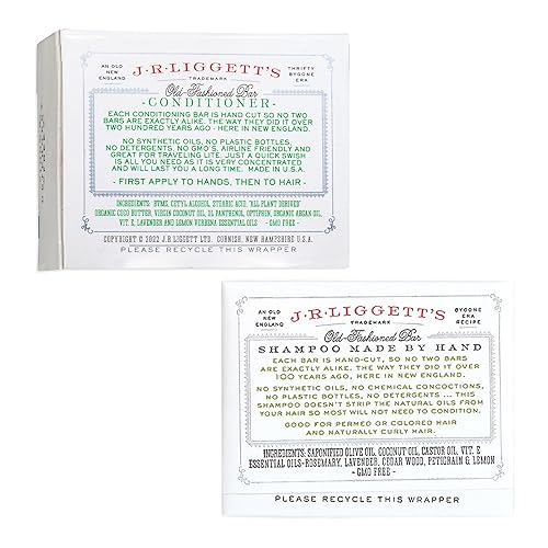 Miniatura 2 de J.R.LIGGETT'S - Fórmula y acondicionador de hierbas  1 barra de champú y 1 barra de acondicionador  Barras de champú y acondicionador a base de