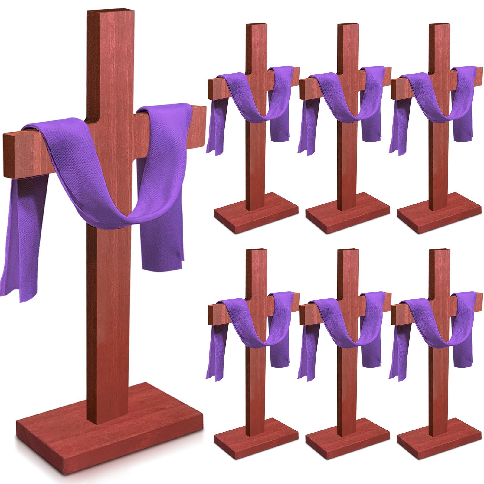 Amazon.com: 6 Pieces Wooden Cross Table Decoration Easter Wooden