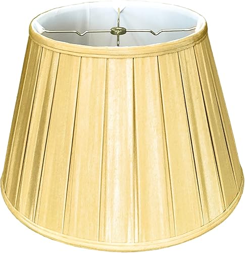 Royal Designs Empire English - Pantalla básica plisada en inglés, oro antiguo, 11 x 18 x 12 pulgadas