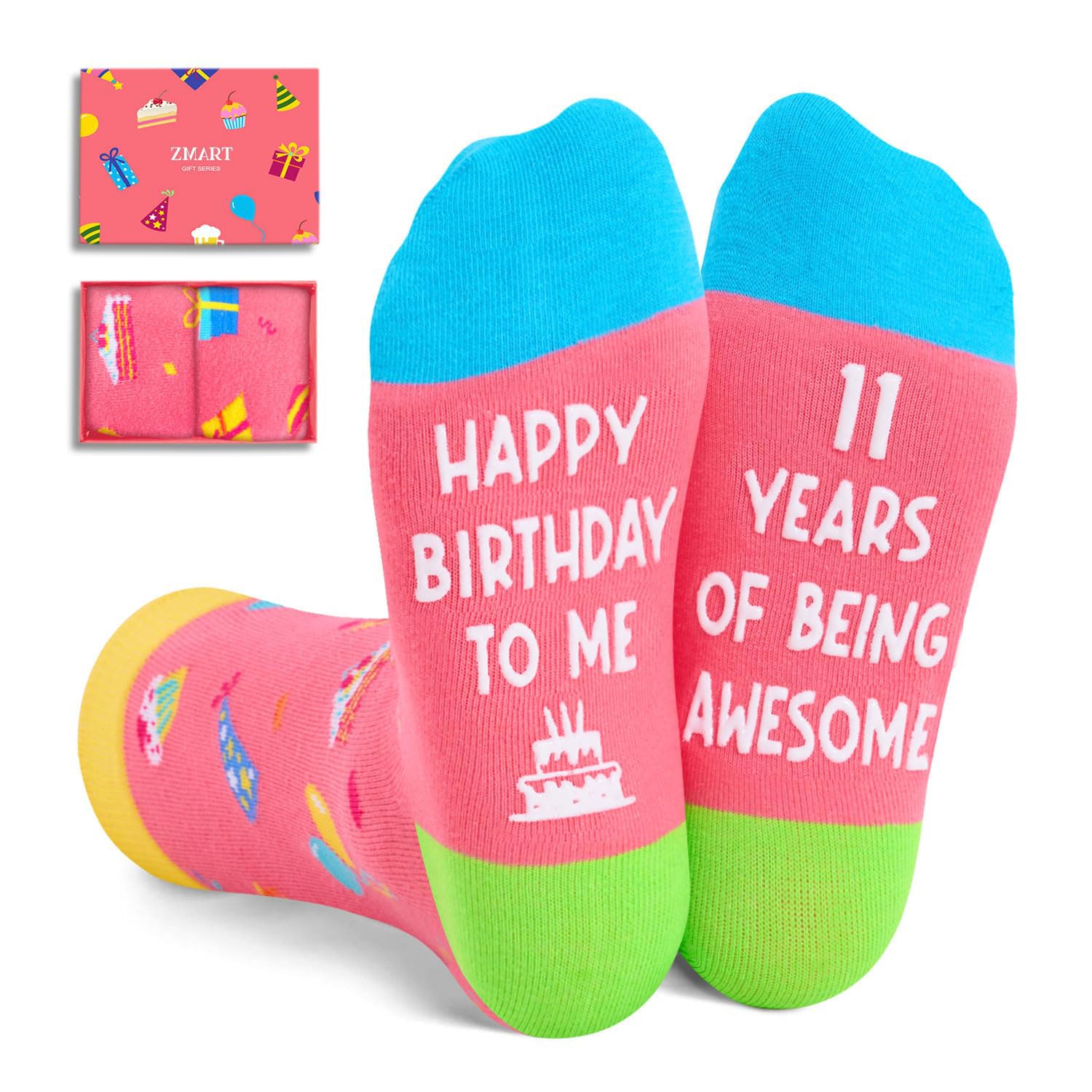 Birthday Gifts for Girls 6-9 Years Old - Socks for Girls Boys Age 6-9, Presents for Kids, Pink