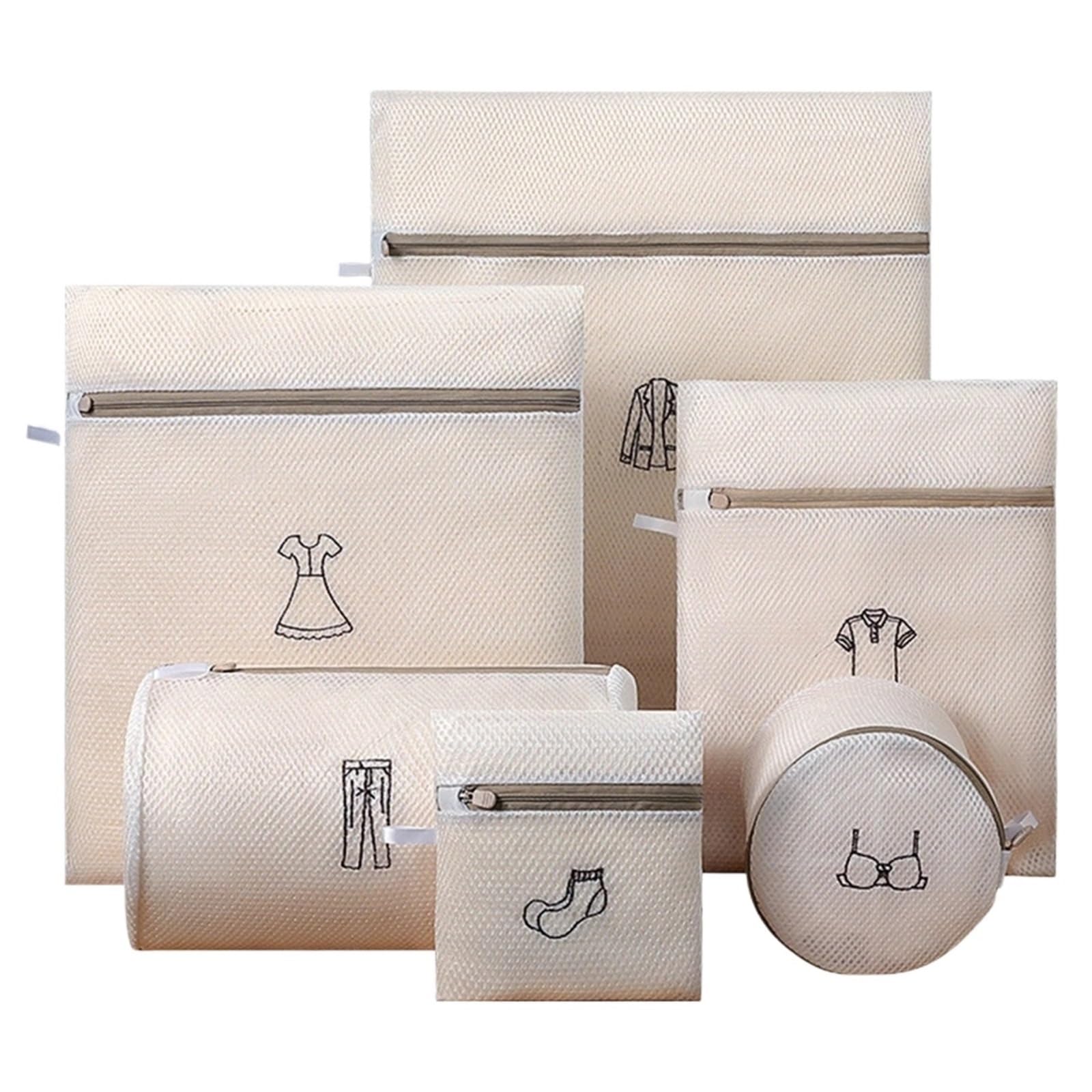 Bolsa De Lavandería Malla Fina Con Estampado Bordado. For Ropa Del Hogar, Ideal For La Limpieza Y El Lavado Prendas En Lavadoras Para Tenis